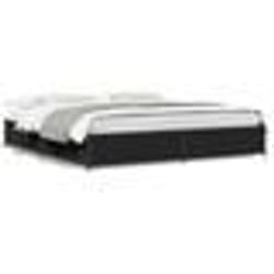 vidaXL Cadre de lit sans matelas noir 200x200 cm - 200 x 200 cm