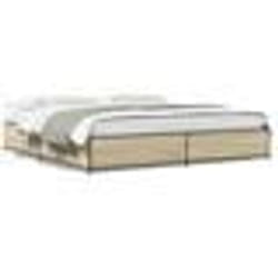 vidaXL Cadre de lit sans matelas chêne sonoma 200x200 cm - 200 x 200 cm