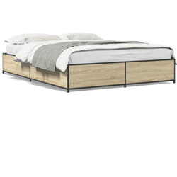 Cadre de lit chêne sonoma 120x190 cm bois d'ingénierie et métal - Vidaxl