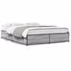 vidaXL Cadre de lit sans matelas sonoma gris 120x190 cm - 120 x 190 cm