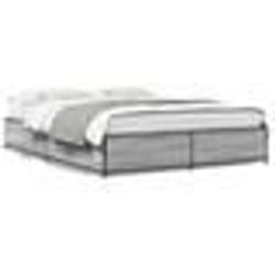vidaXL Cadre de lit sans matelas sonoma gris 120x190 cm - 120 x 190 cm