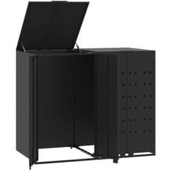 Vidaxl - Rangement à roulettes pour poubelles pour 2 bacs noir acier