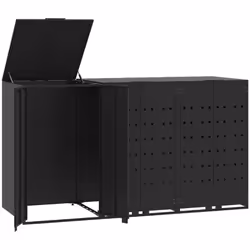 Ce rangement pour poubelles à roulettes cache discrètement vos poubelles dans le jardin, transformant votre espace extérieur  ...