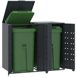 Vidaxl - Rangement à roulettes pour poubelles pour 2 bacs anthracite