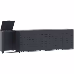 Ce rangement pour poubelles à roulettes cache discrètement vos poubelles dans le jardin, transformant votre espace extérieur  ...