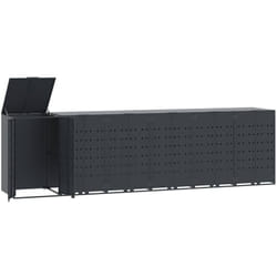 Vidaxl - Rangement à roulettes pour poubelles pour 6 bacs anthracite