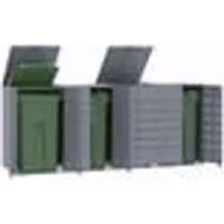 vidaXL Rangement à roulettes pour poubelles pour 4 bacs gris acier