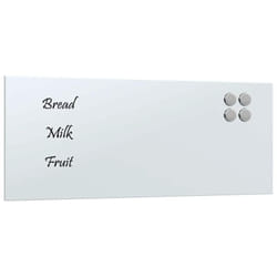 Tableau noir magnétique mural Blanc 50x20 cm Verre trempé vidaXL