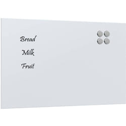 Tableau noir magnétique mural Blanc 80x50 cm Verre trempé vidaXL