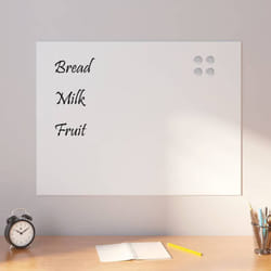 Tableau noir magnétique mural blanc 80x60 cm verre trempé - Vidaxl