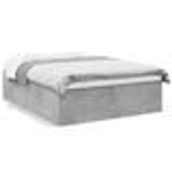 vidaXL Cadre de lit sans matelas gris béton 150x200 cm - 150 x 200 cm