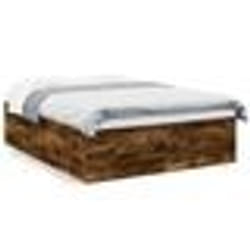 vidaXL Cadre de lit sans matelas chêne fumé 150x200 cm - 150 x 200 cm