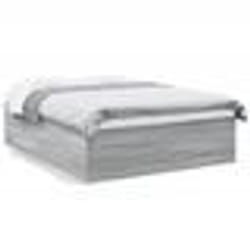 vidaXL Cadre de lit sans matelas sonoma gris 150x200 cm - 150 x 200 cm