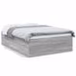 vidaXL Cadre de lit sans matelas sonoma gris 135x190 cm - 135 x 190 cm