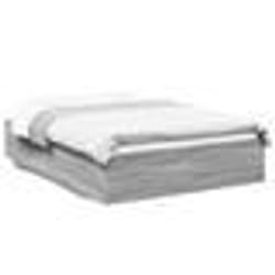 vidaXL Cadre de lit sans matelas sonoma gris 150x200 cm - 150 x 200 cm