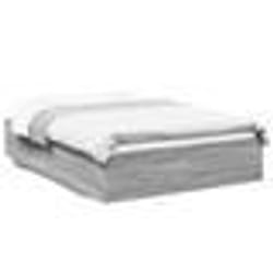 vidaXL Cadre de lit sans matelas sonoma gris 140x200 cm - 140 x 200 cm