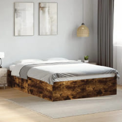 vidaXL Cadre de lit sans matelas chêne fumé 120x200 cm - 120 x 200 cm