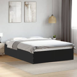 vidaXL Cadre de lit sans matelas noir 135x190 cm - 135 x 190 cm