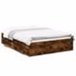vidaXL Cadre de lit sans matelas chêne fumé 135x190 cm - 135 x 190 cm
