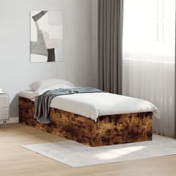 Vidaxl - Cadre de lit chêne fumé 90x190 cm bois d'ingénierie