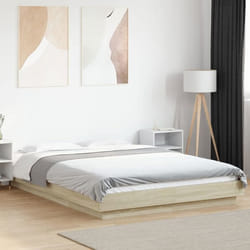 vidaXL Cadre de lit avec lumières LED sans matelas 120x190cm - 120 x 190 cm
