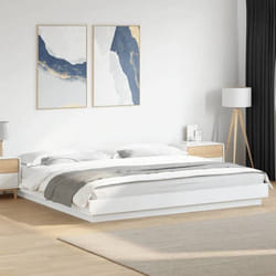 vidaXL Cadre de lit sans matelas blanc 200x200 cm - 200 x 200 cm