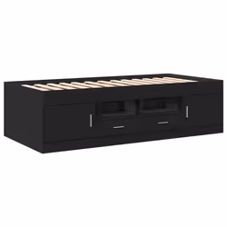 VidaXL 3280238, lit sofa, Noir, Bois, 2030 mm, 1020 mm, 520 mm