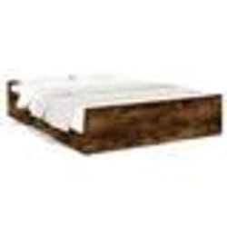 vidaXL Cadre de lit avec tiroirs sans matelas chêne fumé 150x200 cm - 150 x 200 cm