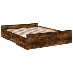 Vidaxl - Cadre de lit avec tiroirs sans matelas chêne fumé 140x200 cm