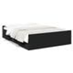 vidaXL Cadre de lit avec tiroirs sans matelas noir 135x190 cm - 135 x 190 cm