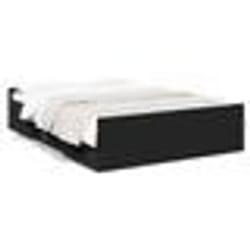 vidaXL Cadre de lit avec tiroirs sans matelas noir 120x190 cm - 120 x 190 cm