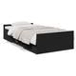 vidaXL Cadre de lit avec tiroirs sans matelas noir 100x200 cm - 100 x 200 cm