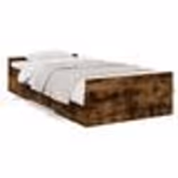vidaXL Cadre de lit avec tiroirs sans matelas chêne fumé 100x200 cm - 100 x 200 cm