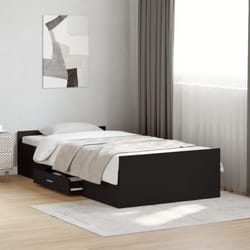 Vidaxl - Cadre de lit avec tiroirs sans matelas noir 90x190 cm