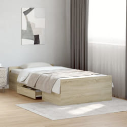 Vidaxl - Cadre de lit et tiroirs chêne sonoma 90x190cm bois d'ingénierie