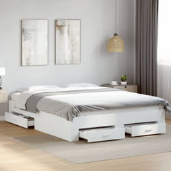 Vidaxl - Cadre de lit avec tiroirs blanc 140x200 cm bois d'ingénierie