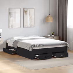 Ajoutez une touche moderne à votre chambre à coucher avec ce cadre de lit avec tiroirs ! Il apportera une touche pratique et  ...