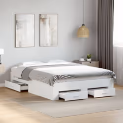 Ajoutez une touche moderne à votre chambre à coucher avec ce cadre de lit avec tiroirs ! Il apportera une touche pratique et  ...