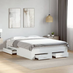 Vidaxl - Cadre de lit avec tiroirs sans matelas blanc 120x190 cm