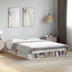 Vidaxl - Cadre de lit blanc 140x200 cm bois d'ingénierie