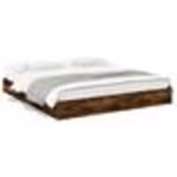 vidaXL Cadre de lit avec tiroirs sans matelas chêne fumé 200x200 cm - 200 x 200 cm