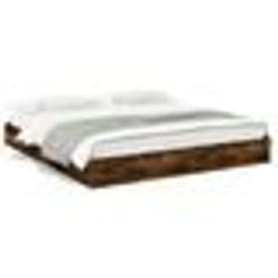 vidaXL Cadre de lit avec tiroirs sans matelas chêne fumé 200x200 cm - 200 x 200 cm