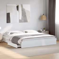 Ajoutez une touche moderne à votre chambre à coucher avec ce cadre de lit avec tiroirs ! Il apportera une touche pratique et  ...