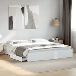 Vidaxl - Cadre de lit avec tiroirs sans matelas blanc 180x200 cm