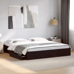 Ajoutez une touche moderne à votre chambre à coucher avec ce cadre de lit avec tiroirs ! Il apportera une touche pratique et  ...