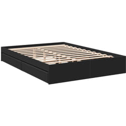 Vidaxl - Cadre de lit à tiroirs noir 160x200 cm bois d'ingénierie