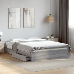 Vidaxl - Cadre de lit à tiroirs sonoma gris 160x200 cm bois d'ingénierie