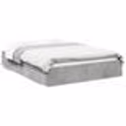 vidaXL Cadre de lit avec tiroirs sans matelas gris béton 150x200 cm - 150 x 200 cm