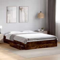 Ajoutez une touche moderne à votre chambre à coucher avec ce cadre de lit avec tiroirs ! Il apportera une touche pratique et  ...