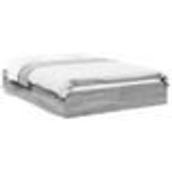 vidaXL Cadre de lit avec tiroirs sans matelas sonoma gris 150x200 cm - 150 x 200 cm